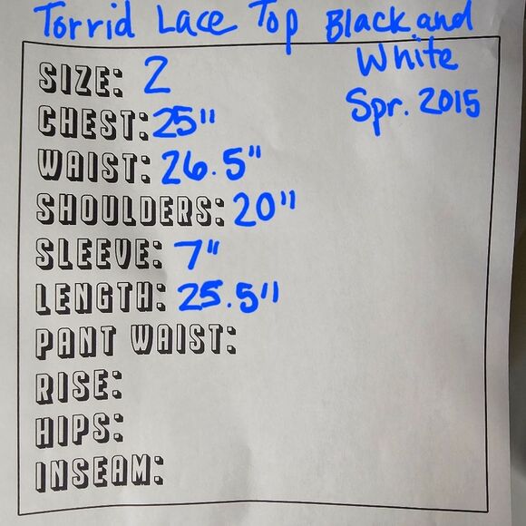 Torrid Black and White Lace Top Size 2 (2X) - Picture 8 of 8